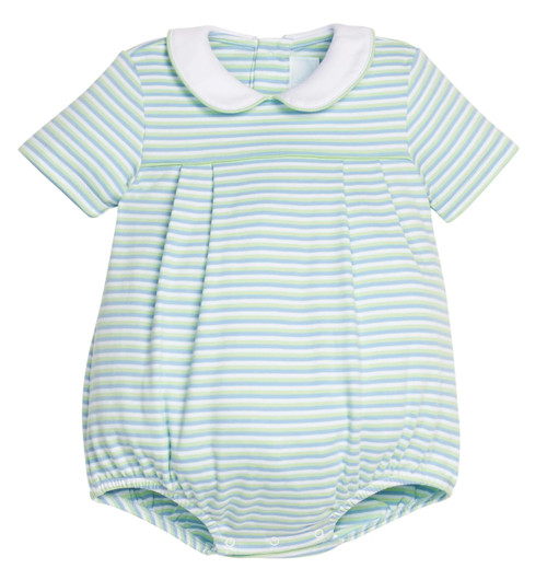 Pleated Peter Pan Bubble in Greenview Stripe