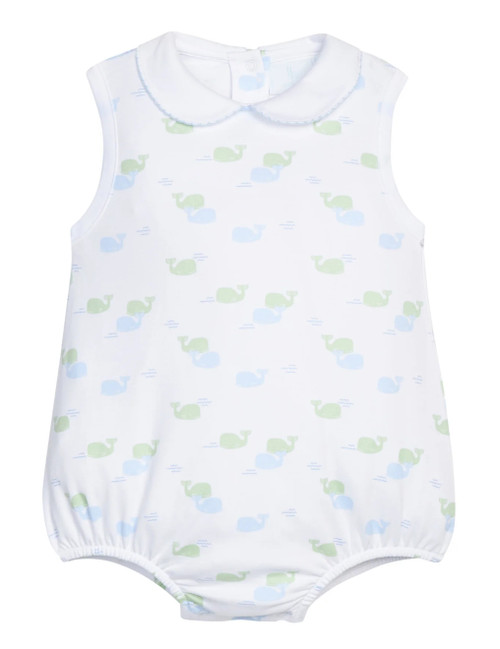 Printed Peter Pan Bubble in Blue Whales