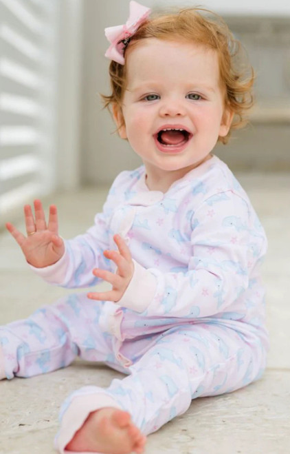 Girls One Piece Zip Jammies in O’Whale