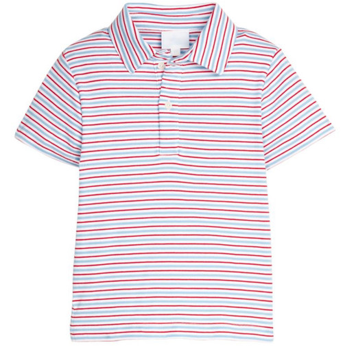 Short Sleeve Polo in Primary Stripe PREORDER ONLY