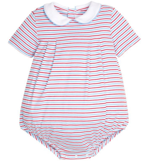 Pleated Peter Pan Bubble in Primary Stripe PREORDER ONLY
