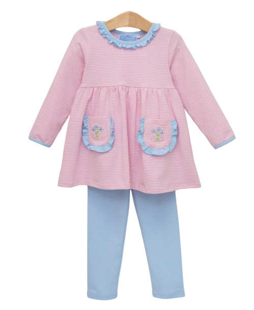 Long Sleeve Pant Set in Flower Bouquet