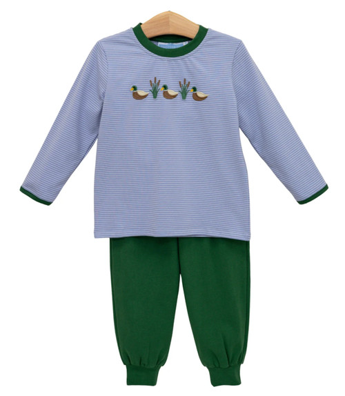 Long Sleeve Pant Set in Mallard Trio