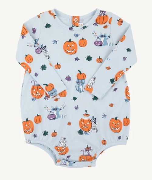 Long Sleeve Patton Play Bubble in Candy and Critters in Buckhead Blue