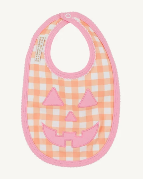 Burp Me Bib in Seashore Sherbert with Hamptons Hot Pink Pumpkin