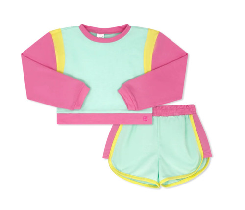 Ellie Everyday Set in Cool Mint, Yellow, and Taffy Pink