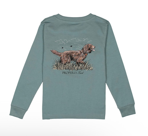 Long Sleeve Tee in Boykin on Steel Blue