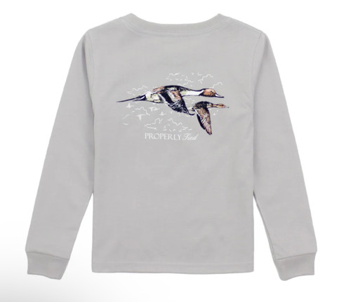 Long Sleeve Tee in Pintails on Ice Grey