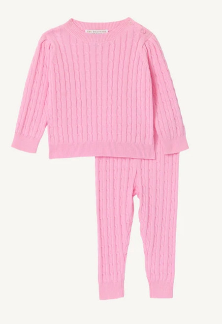 Crawford Cable Knit Sweater Set in Pier Party Pink