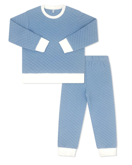 Harris Quilted Playsuit in Baylor Blue