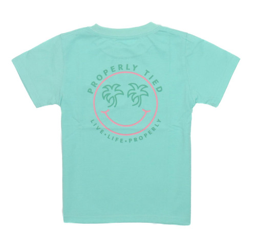 Girls Smiley SS Tee - seafoam