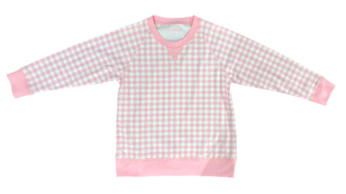 Sidney Knit Sweatshirt - Pink Gingham