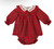 Woven Dress with Diaper Cover in Red Plaid with Embroidery