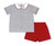 Sibley Short Set in Primary Plaid and Raleigh Red