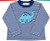 Long Sleeve Tee with Dinosaur on Blue Stripes