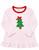 Long Sleeve Ruffle Swing Top with Christmas Tree and Lights in Light Pink