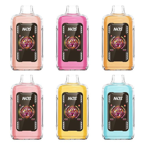 Kylin Bar Nos Turbo 30k Disposable, colorful vape device with vibrant colors including pink, yellow, blue, and orange, featuring a sleek modern design and digital display on the front.