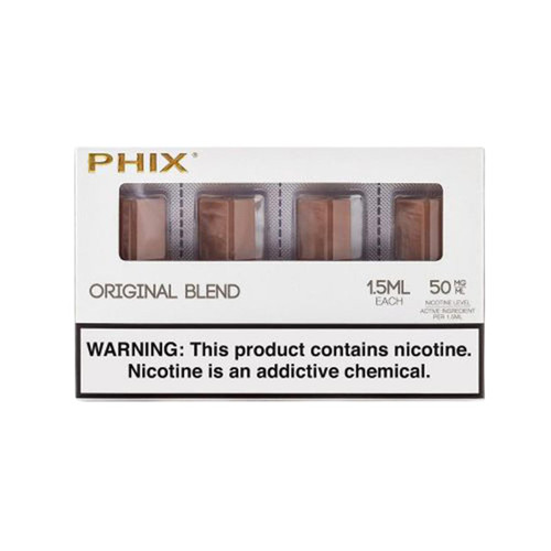 PHIX Prefilled Replacement Pod 4ct, product packaging with four replacement pods visible through a clear window.