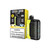Geek Bar Pulse X 25K Disposable, sleek black vape device with yellow accents and constellation design, displayed next to its packaging.