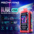 Mecha King Blade 25K Disposable, electronic vaping device with dual screens and colorful display, featuring a pink body and adjustable wattage.