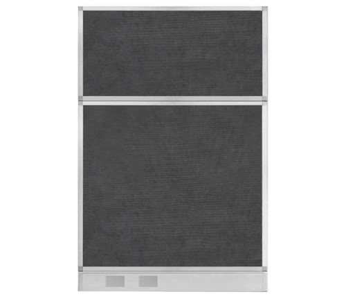 Configurable Acoustic Cubicle Partition Electric Hush Panel 4' x 6' Classic Gray Fabric w/ Electric Channel