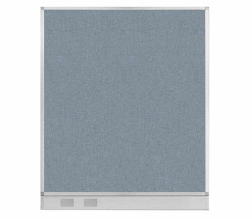 Configurable Acoustic Cubicle Partition Electric Hush Panelª 5' x 6' Powder Blue Fabric w/ Electric Channel