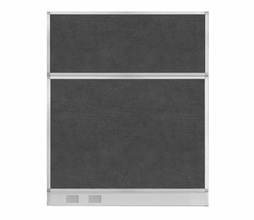 Configurable Acoustic Cubicle Partition Electric Hush Panel 5' x 6' Classic Gray Fabric w/ Electric Channel