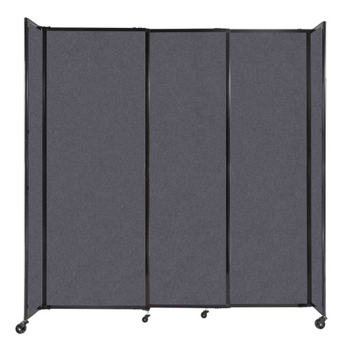 StraightWall Sliding Portable Partition 7'2" x 7'6" Dark Gray High Density Polyester