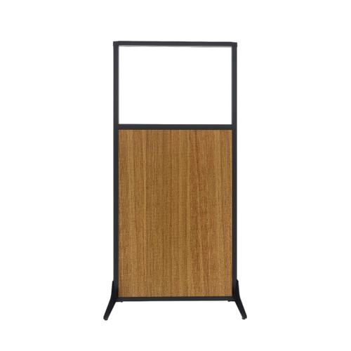 Work Station Screen 33" x 70" Natural Maple Wood Grain With Clear Window