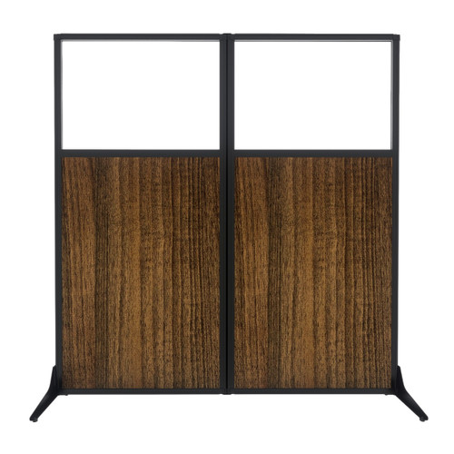 Work Station Screen 66" x 70" Urban Oak Wood Grain With Clear Window