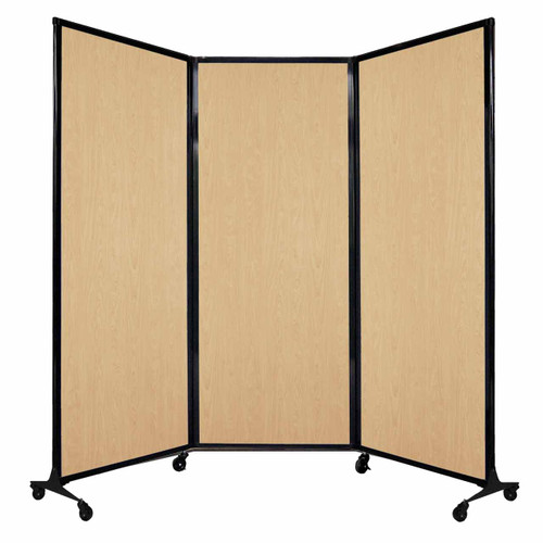 QuickWall Folding Portable Partition 8'4" x 6'8" Natural Maple Wood Grain