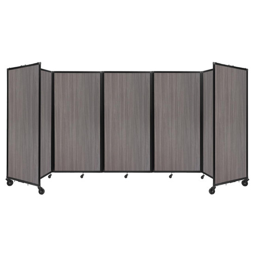 Room Divider 360¨ Folding Portable Partition 14' x 6' Gray Elm Wood Grain