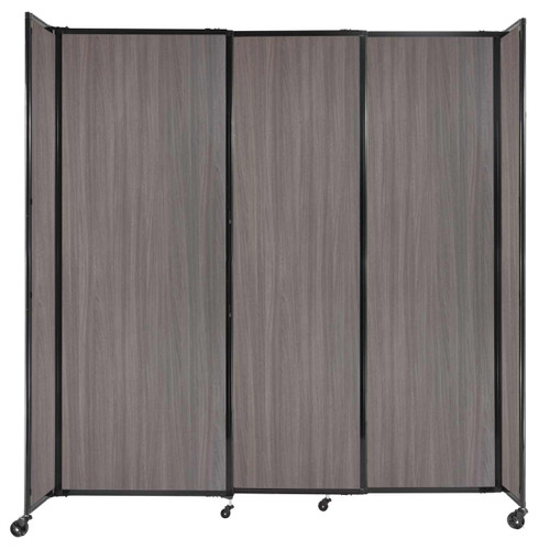 StraightWallª Sliding Portable Partition 7'2" x 7'6" Gray Elm Wood Grain