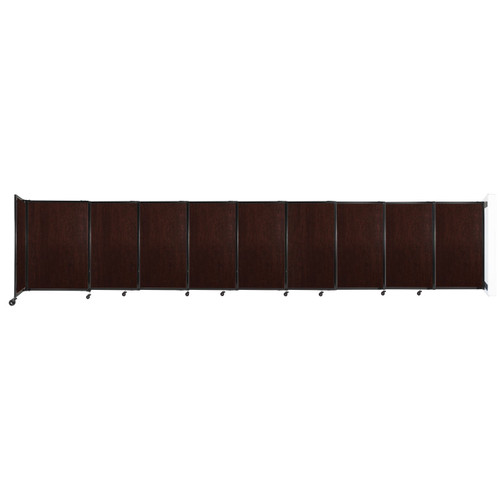 Wall-Mounted StraightWall Sliding Partition 19'9" x 4' Espresso Cherry Wood Grain