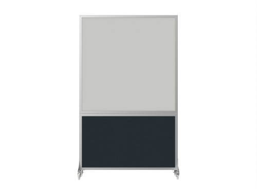 DivideWriteª Portable Whiteboard Partition 4' x 6' Blue Spruce Fabric - Silver Trim