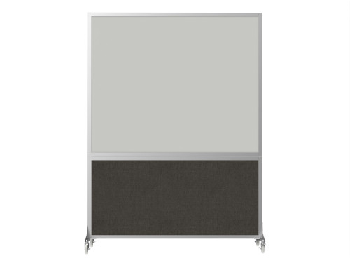 DivideWrite Portable Whiteboard Partition 5' x 6' Mocha Fabric - Silver Trim