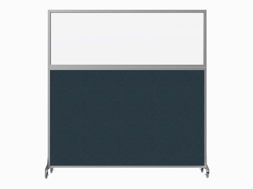 Hush Screen Portable Partition 6' x 6' Caribbean Fabric Frosted Window With Wheels