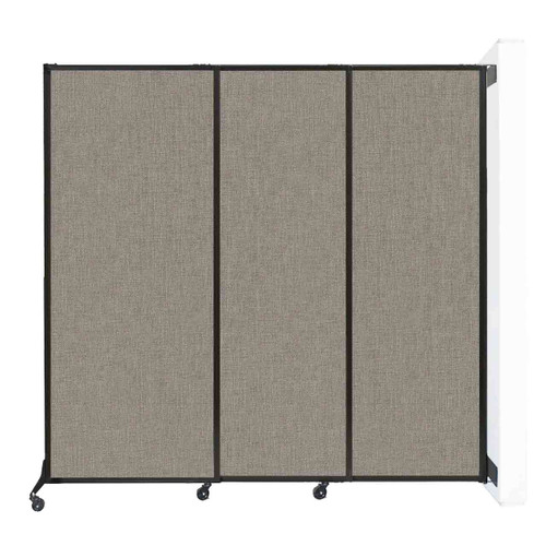 Wall-Mounted QuickWall¨ Sliding Partition 7' x 6'8" Warm Pebble Fabric