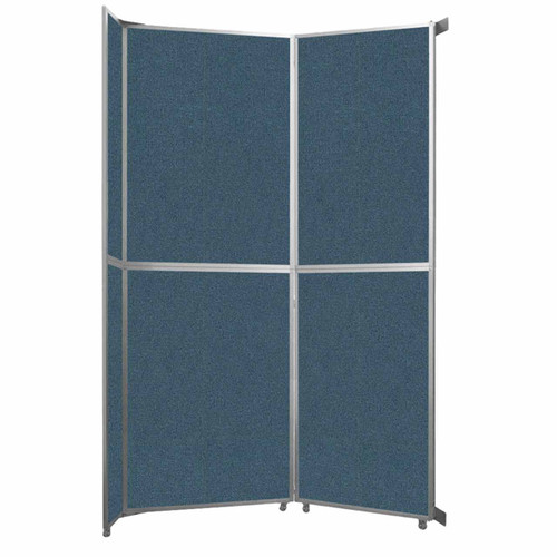 Operable Wall™ Folding Room Divider 7'11" x 12'3" Caribbean Fabric - Silver Trim