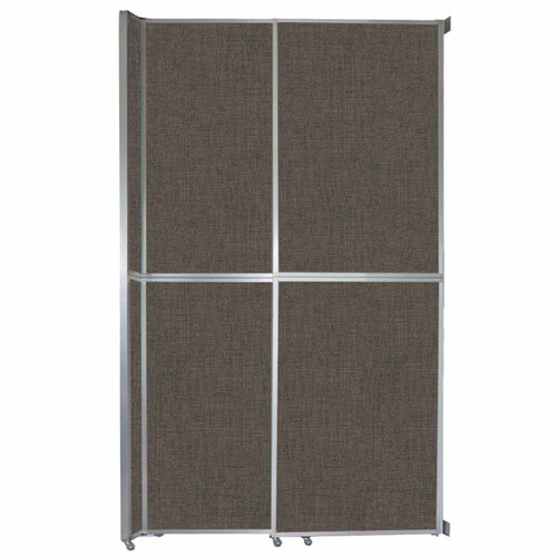 Operable Wall™ Sliding Room Divider 6'10" x 12'3" Mocha Fabric - Silver Trim