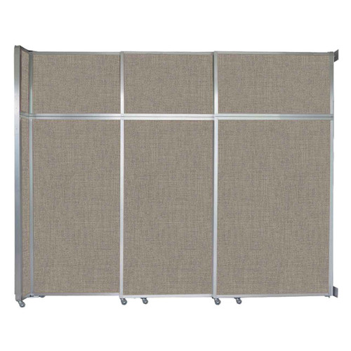 Operable Wall™ Sliding Room Divider 9'9" x 8'5-1/4" Warm Pebble Fabric - Silver Trim