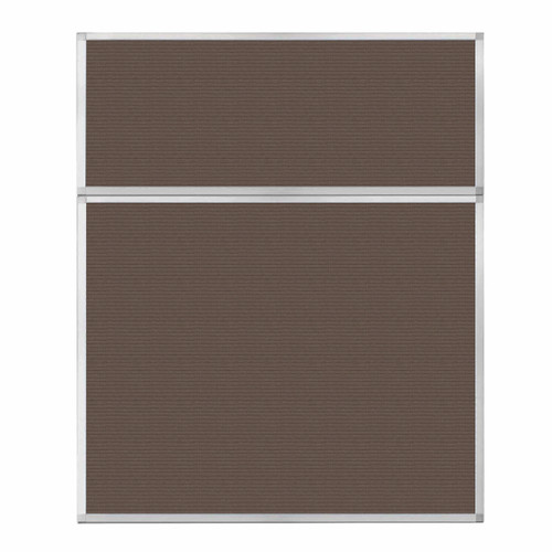 Portable and Acoustic Partition Hush Panel Configurable Cubicle Partition 5' x 6' Mocha Fabric