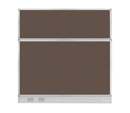 Configurable Acoustic Cubicle Partition Electric Hush Panel 6' x 6' Mocha Fabric W/ Electric Channel