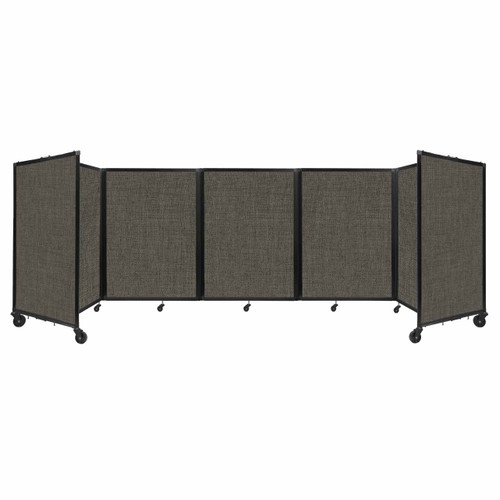 Room Divider 360¨ Folding Portable Partition 14' x 4' Mocha Fabric