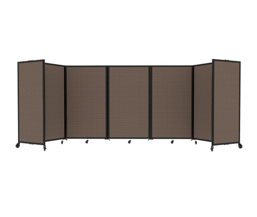 Room Divider 360 Folding Portable Partition 14" x 5' Mocha Fabric