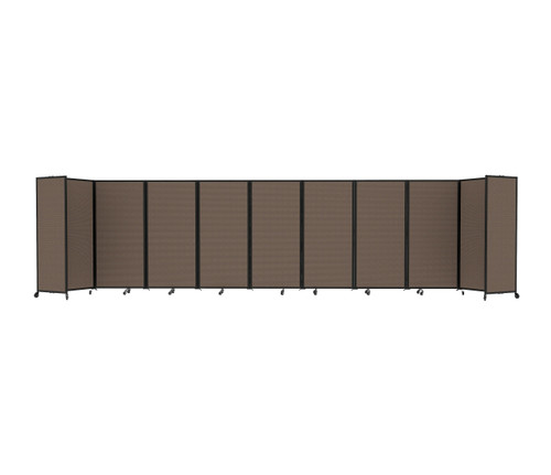 Room Divider 360 Folding Portable Partition 25' x 6' Mocha Fabric