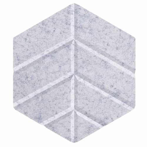 Wall-Mounted SoundSorbª Acoustic Panels 12" Hexagon Leaf Marble Gray High Density Polyester