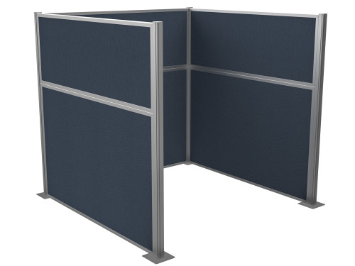 Pre-Configured Hush Panel Cubicle (U Shape) 6' x 6' Ocean Fabric