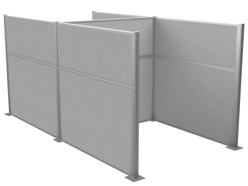 Pre-Configured Hush Panel Cubicle 6' x 6' Slate Fabric