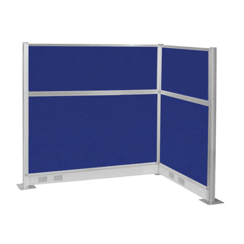 Pre-Configured Hush Panel Electric Cubicle (L Shape) 6' x 4' Royal Blue Fabric